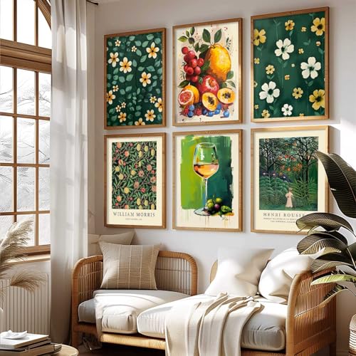Image of kotart - Floral Wall Art For Wall Decor Living Room Bedroom | Floral Wall Poster With Frames Home Decor Paintings Set of 6 (13X17 INCH, C)