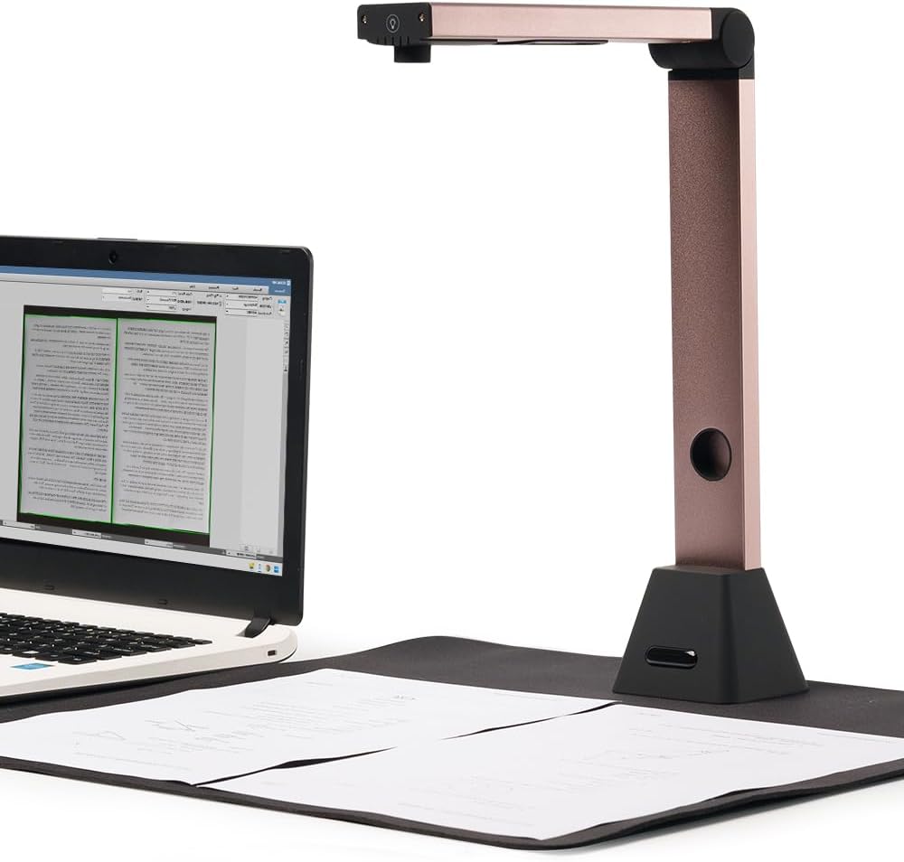 Bamboosang Portable Document Camera & Scanner: High Definition 8MP Document Scanner A3 Size Capture, Multi-language OCR, USB Doc Cam, Powerful Software Scanner for Teacher Classroom Office,WIN only
