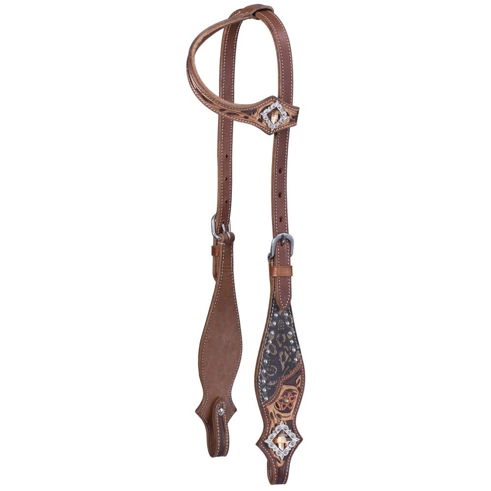 Silver Royal Jameson Single Ear Headstall Brown