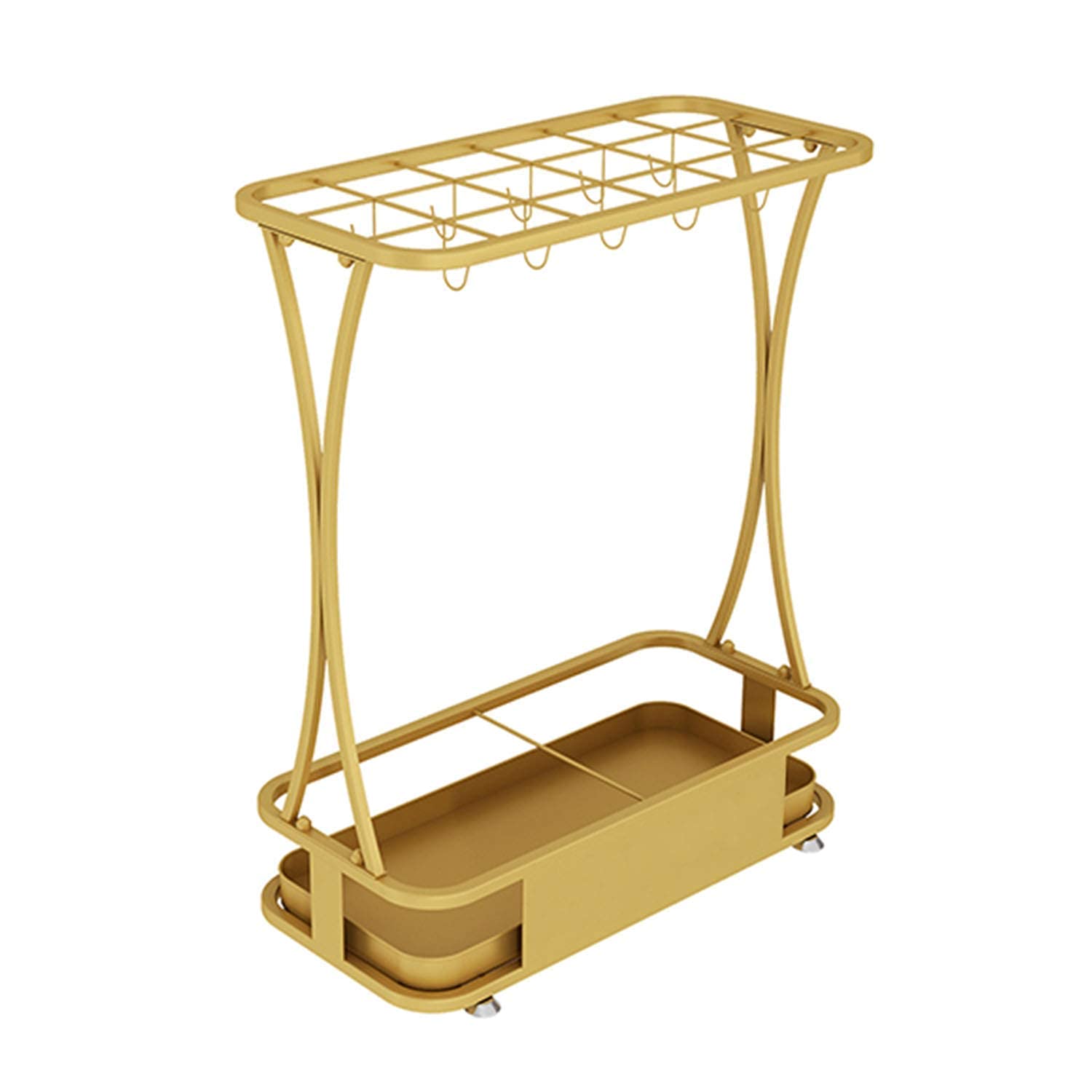 GHHVFEC Metal Umbrella Stand Rack with Hook and Removable Drip Tray for Entryway, Office, Hallway
