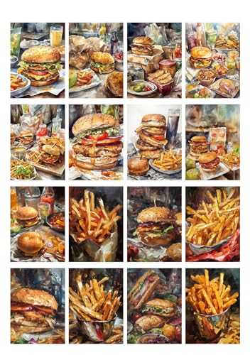Papier de découpage illustré de 35 feuilles Flonz style junk food - 3