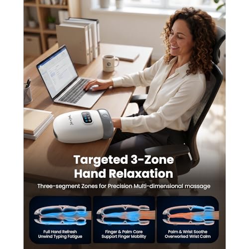 Image of BOB AND BRAD Hand Massager with Heat and Compression, FSA-HSA Eligible, H60 Cordless Heated Hand Massager for Arthritis and Carpal Tunnel, Fatigue Pain Relief for Wrist Finger Palm, Birthday Gifts
