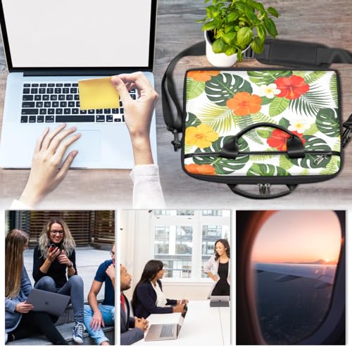 Bolsa para laptop con hojas coloridas 15 pulgadas miniatura 6