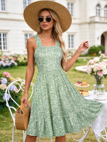 Image of Berydress Sundress for Women 2026 Cute Spaghetti Strap Summer Midi Dresses | Sleeveless Sun Dress with Pockets, Flowy Boho Aline Style, Backless Knee Length, For Beach Vacation, Casual, Going Out