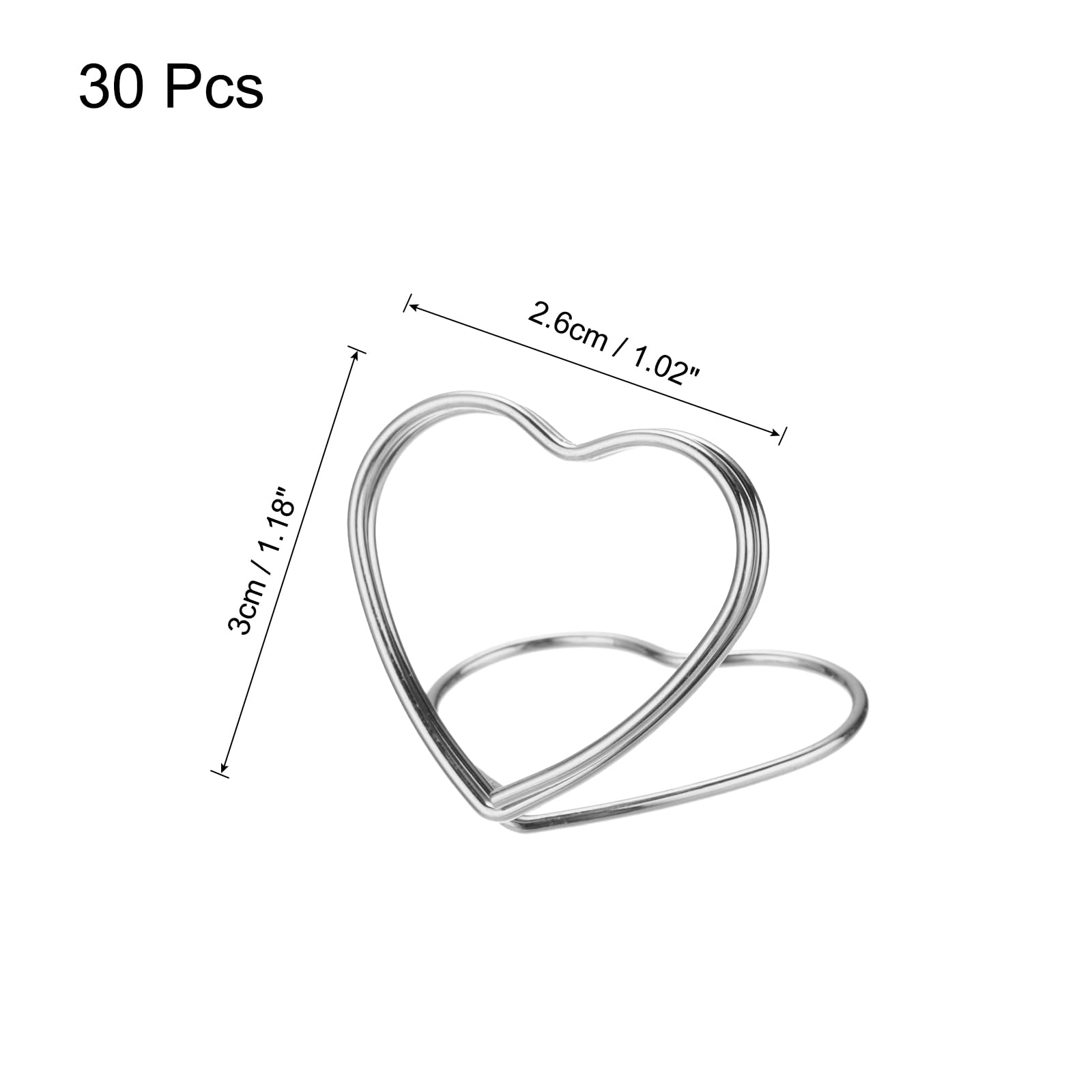 MECCANIXITY Table Number Holders 30pcs Silver Place Card Holder Name Stands Picture Holders for Tables Setting Wedding Display