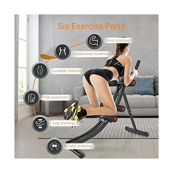 HOTSYSTEM Ab Machine, Core & Abdominal Trainers Ab Workout Machine Home Gym Body Shaper with Display and Adjustable Height Levels