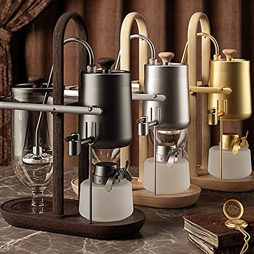 YUNLILI Vakuum-Kaffeemaschine Siphon-Kaffeemaschine Set königliche belgische Kaffeemaschine Geschenk Gold (Color : Gold) – Bild 6