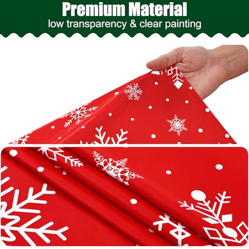 Image of Smiry Disposable Table Cloth - 6 Pack, 54 x 108 Inch Waterproof Rectangle Tablecloths for Parties, Decorative Plastic Table Cover, Leakproof & Sturdy, Red & White