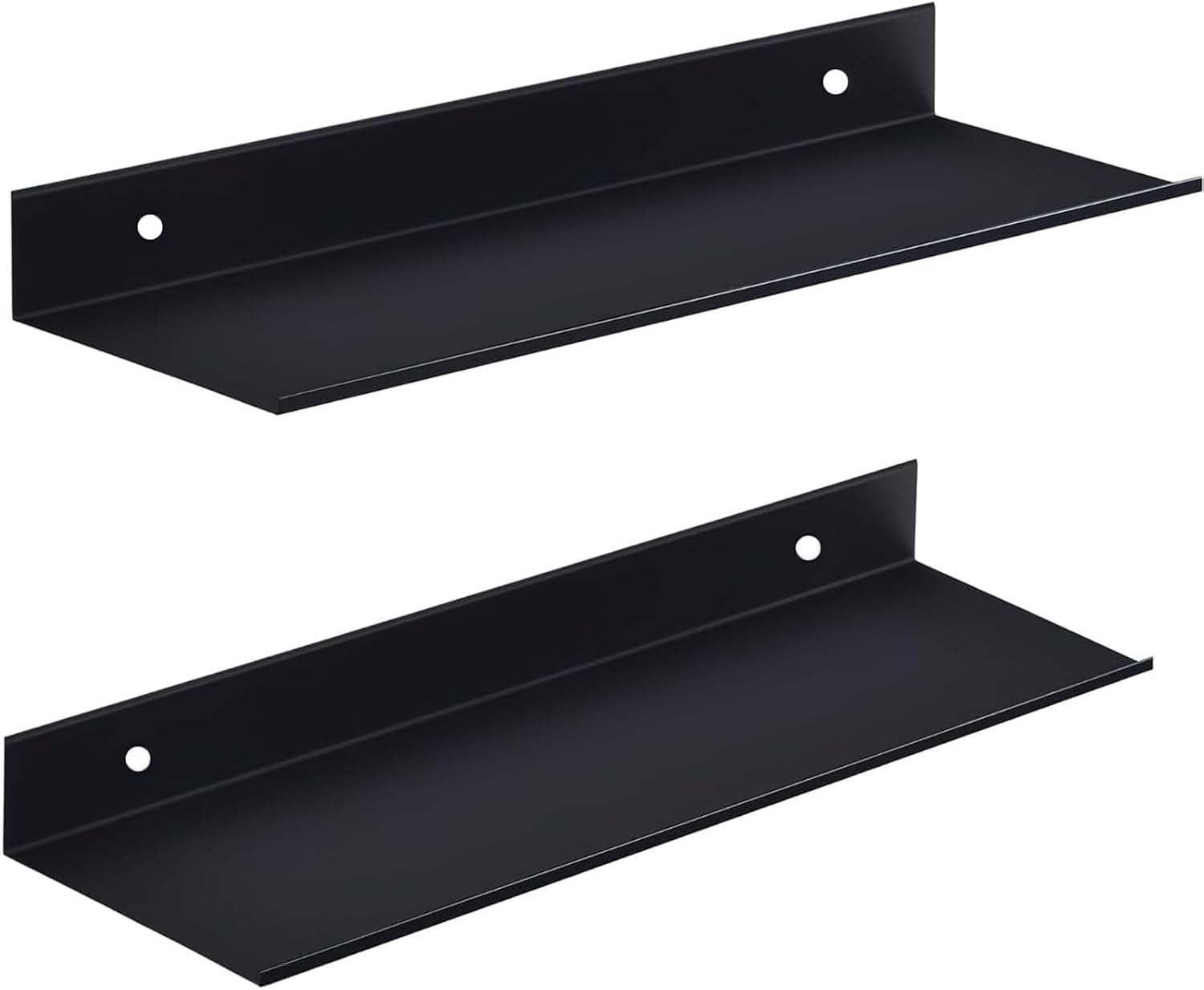 2-pack black shelves - self adhesive picture shelf for Walls, No nails or Drilling, black floating shelves for Bathroom, Kitchen, Bedroom, shower (40cm)