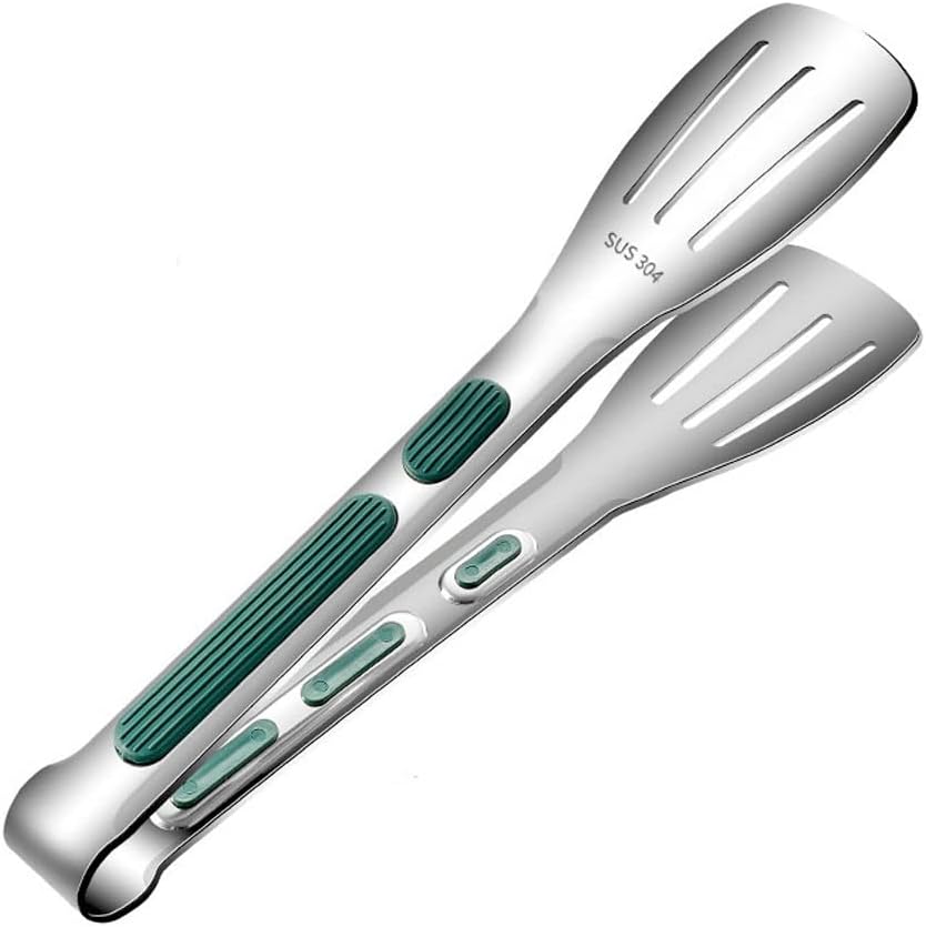 Gold Bbq Food Tongs Steak Clip Stainless Steel Hollow Cake Bread Grill Clamp Cooking Utensils Kitchen Accessories(17.5cm)