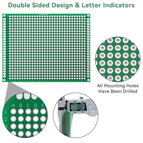 Double Sided PCB Board Prototype Kit, Prototype Boards for DIY Soldering, Circuit Solder Board in 5 Size Compatible with Arduino Kits - 32pcs - Thumbnail 3