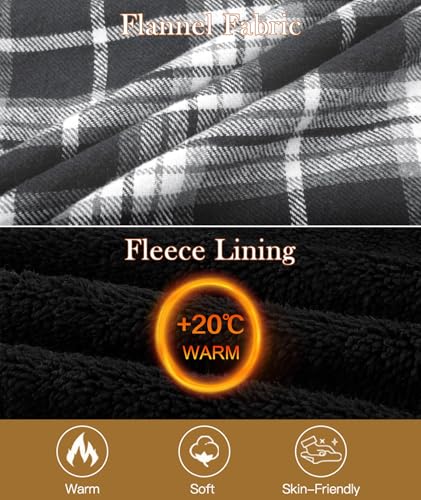 Image of SCODI Men's Flannel Jacket Sherpa Lined Plaid Fleece Hoodies Zip Up Coat | Winter Warm Outwear, Thick Sweatshirt, Outdoor, Ski, Hiking, Sports, Work, Office, Daily Wear, Machine Wash, with 4 Pockets