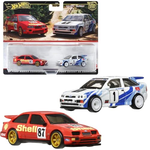 Hot Wheels 2-Pack Ford Escort RS y Sierra Cosworth miniatura 1
