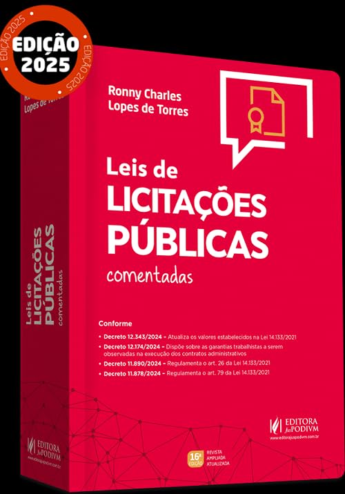 Capa de Leis de Licitações Públicas Comentadas - 16ª Edição (2025)