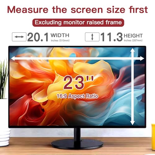 Image of 2 Pack 23 Inch Privacy Screen for Computer Monitor 16:9 Aspect Ratio, Eye Protection Anti Glare Computer Screen Cover, Removable Anti-Scratch Computer Screen Privacy Shield for 23'' Widescreen Monitor
