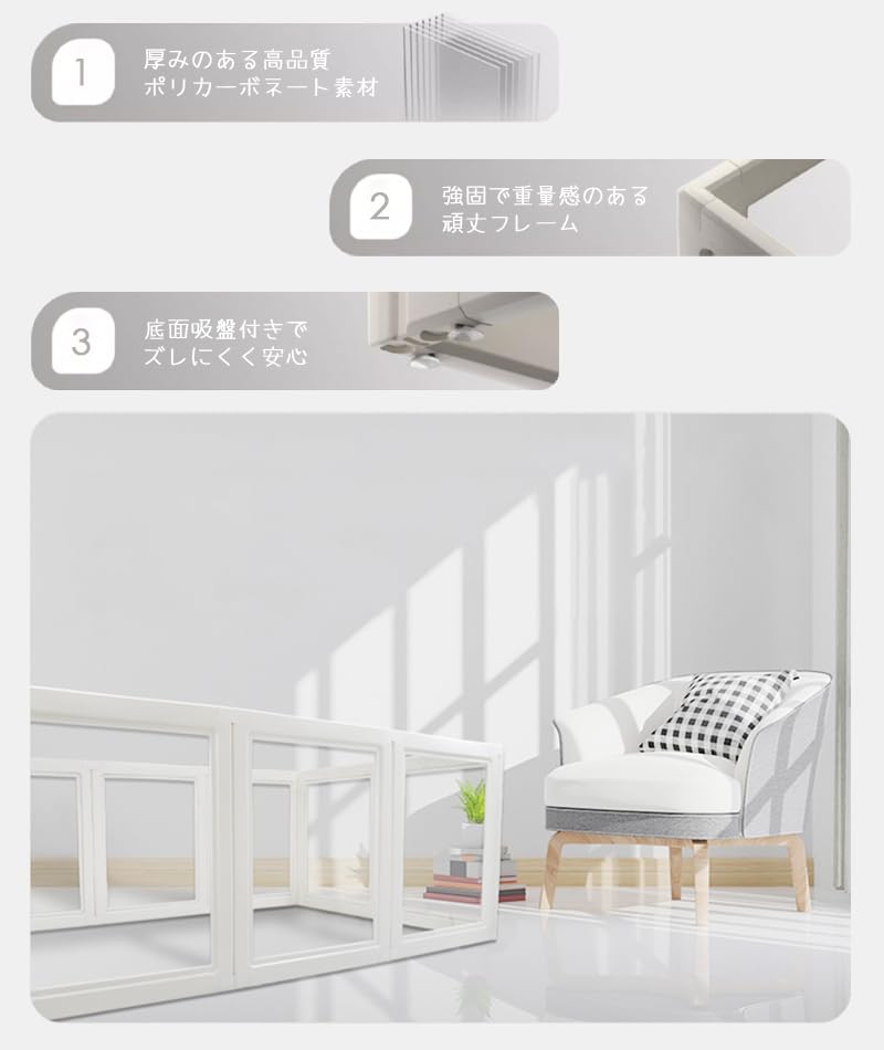 ホワイトフレームクリアサークルHIGHタイプ6面パネル