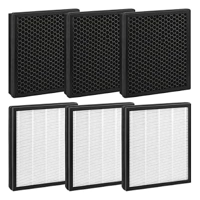 6 Pcs F1 Replacement Filter Compatible with AMEIFU F1 Air Purifier, Double-Sided and Activated Carbon, for Large Room
