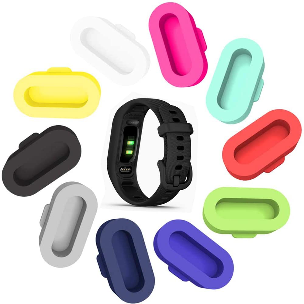 Anti-Dust Plugs for Garmin Vivosmart 5, Fenix 7S/7/7X, Fenix 6S/6/6X, Forerunner 935 945 45 45S 245, Instinct 2 2S, Venu SQ/Venu Plus Charger Port Protector for GarminSmart 5 (Multicolor 10 Pack)
