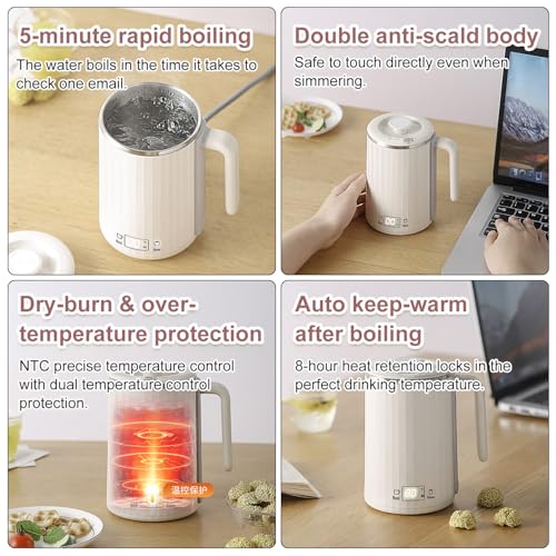 Hervidor eléctrico pequeño de acero inoxidable rosa miniatura 3