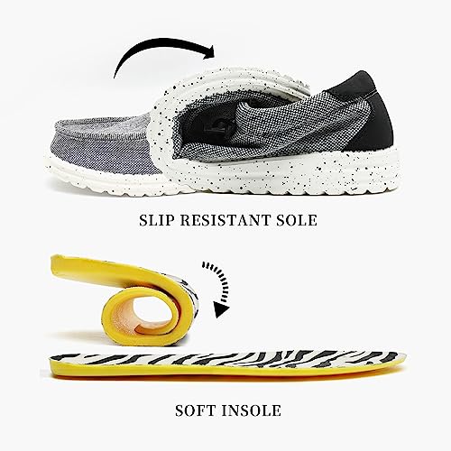 Men’s Machine Washable Slip On Lace Up Casual Loafer Breathable Travel Canvas Shoes for Men Comfortable and Stylish Summer Loafers Lightweight Walking Shoes Boat Shoe3