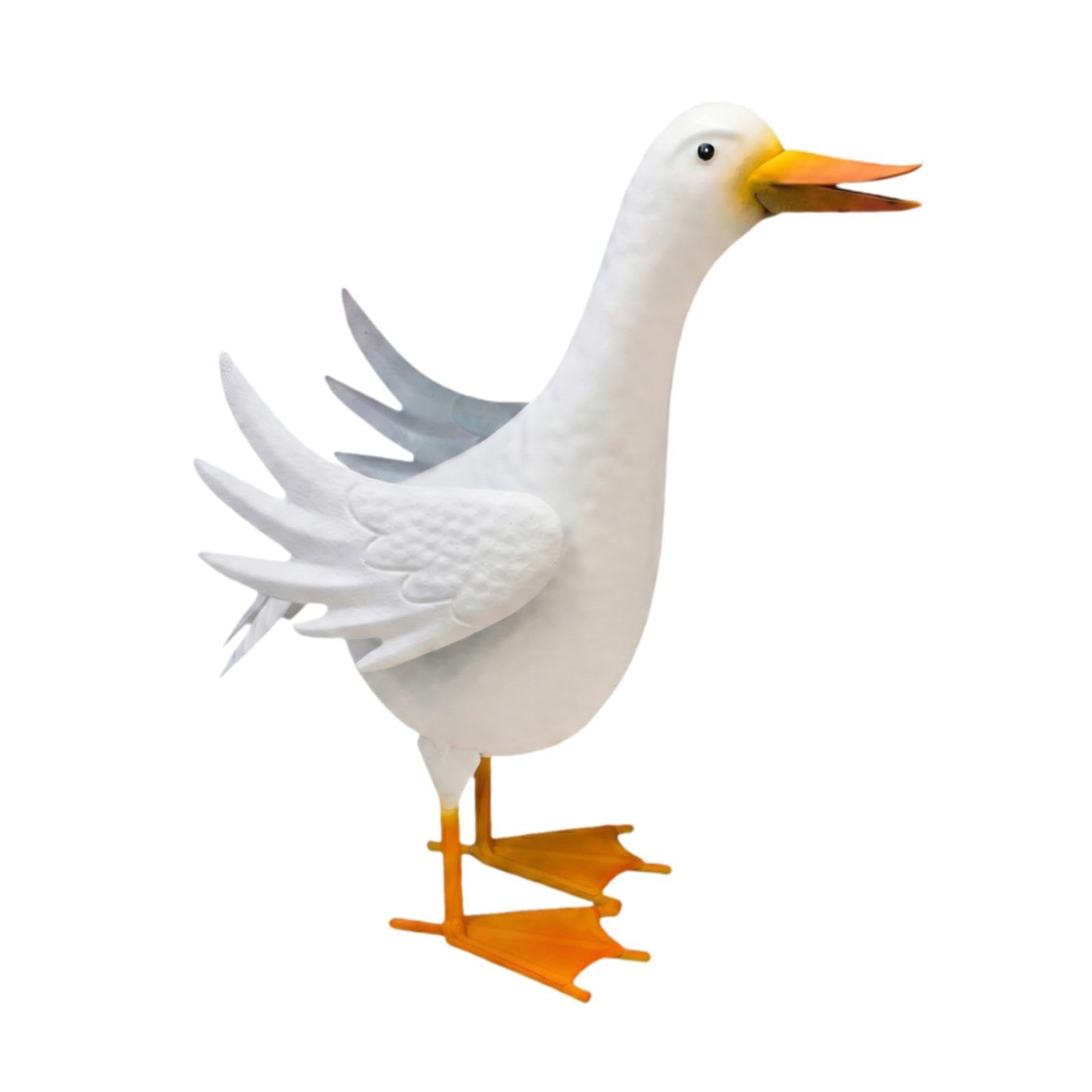Sculpture de canard blanc pour salon et bureau : figurine decorative et idee cadeau originale