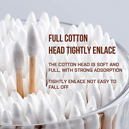 FIREGEAR Cotton Swabs 500 Pieces with Wooden Handles Cotton Tip for Gun Cleaning Jewelry Ceramics Electronics in Storage Case