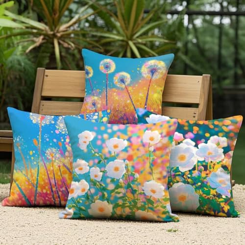 Housse de canapé blanc 60x60 pour un salon cocooning et une chambre parentale élégante fleurie - 3