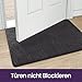 DEXI Fußmatte Innen 60 x 90 cm, rutschfeste Schmutzfangmatte, Maschinenwaschbare Fussmatte, Saugstarke Türmatte, Sauberlaufmatte, Eingangsteppich für Hund, Haustür & Flur, Schwarz-grau