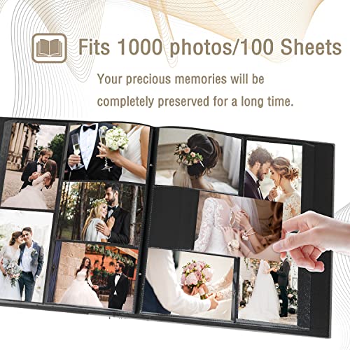 Miaikoe Photo Album 6x4 1000 Pockets Slip in Large Capacity Album for Family Wedding Anniversary Linen Album Book Holds 1000 Horizontal and Vertical 10x15cm Photos(1000 Pockets - Image 4