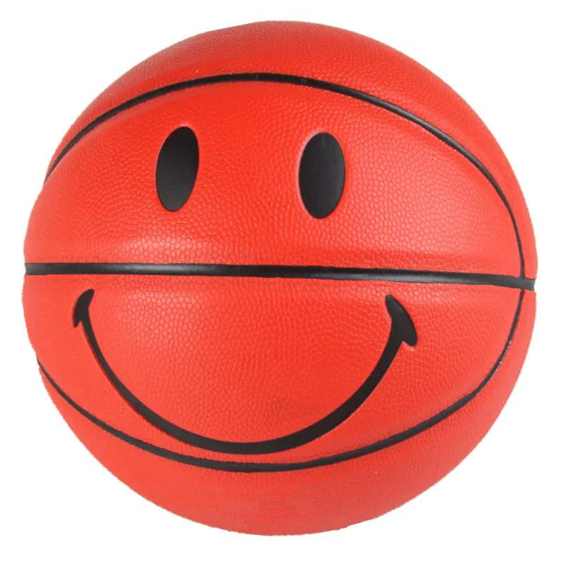 MINDCOLLISION 5/6/7 Smile Basketball, Women's PU Soft Leather Basketball, Good Dribbling and Shooting Feel, Birthday Gift, Suitable for Indoor and Outdoor Use. (8 Colors)