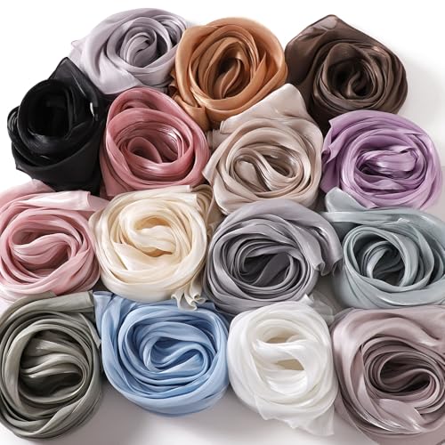 Women Premium Hijab Head Scarf Lightweight Shimmer Scarves Crepe Wedding Shawls and Wraps for Evening Dresses Shiny2