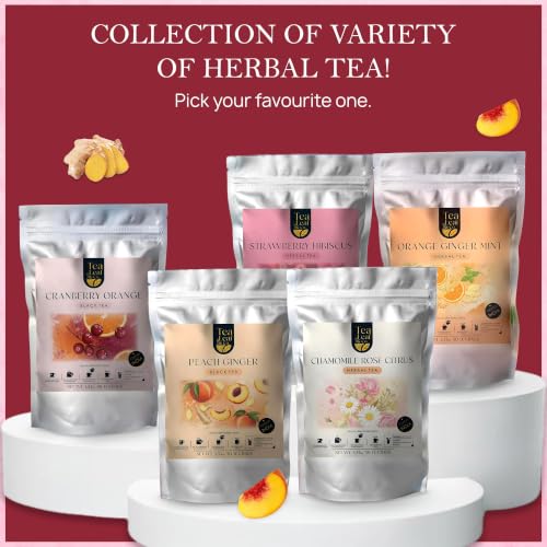 Image of Peach Ginger Black Tea Loose Leaf (200 gm /7 oz), Makes Upto 100 Servings