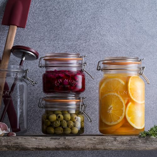 Image of Kilner Premium 1.5L Airtight Square Clip Top Glass Jar for Food Storage, Biscuits, Cereals, Pulses | Multipurpose, BPA Free, Reusable Kitchen Container