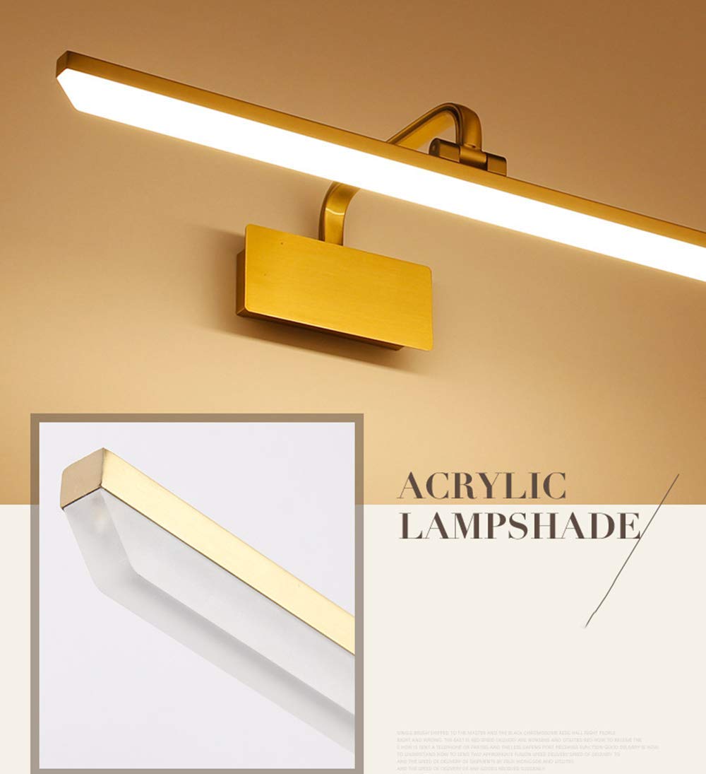 Aplique de Pared para baño Luz LED Vintage para Espejo de baño con Cabezales de lámpara Ajustables, Blanco frío/Blanco cálido 3000-6000 K, iluminación Frontal de Espejo de Maquillaje Retro,
