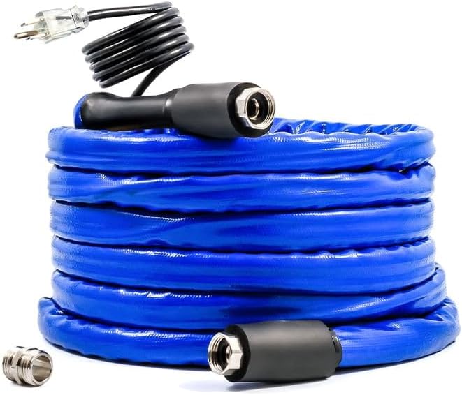 Camco Freeze Ban Heated Drinking Water Hose, 25' Blue (25' X 5/8")