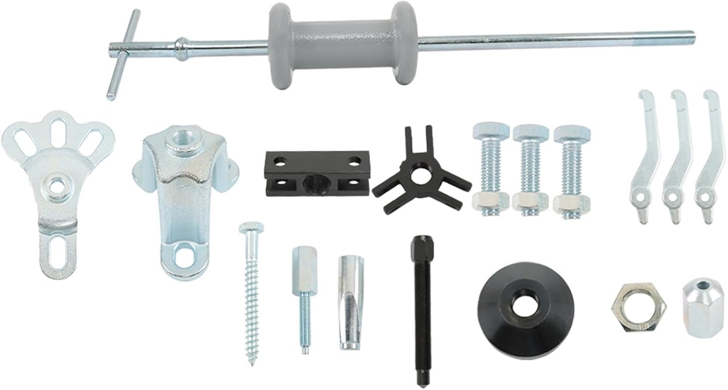 Silscvtt 9-Way Slide Hammer Puller Kit - Auto Wrench Adapter for Axle Bearings, Front/Rear Wheel Hub Remover & Dent Shaft Puller Tool Set