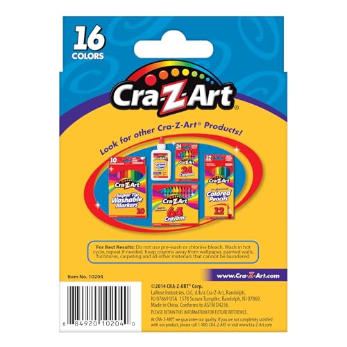 Image of Cra-Z-Art 16ct Washable Jumbo Crayons, Easy Clean Up, Back To School Supply, Creative Fun for Children, Ages 3 and Up
