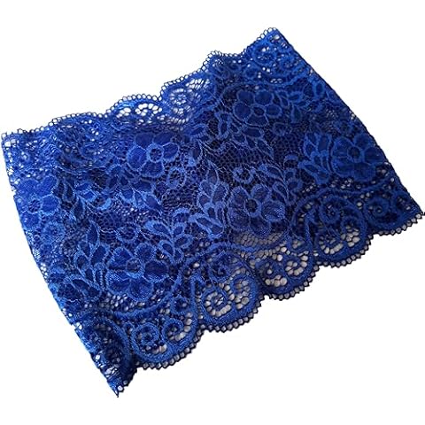 Oyabridal 7.2'' Wide Stretchy Headbands for Women's Hair Lace Headband for Women Lace Headcovering Church (Royal Blue) Cover