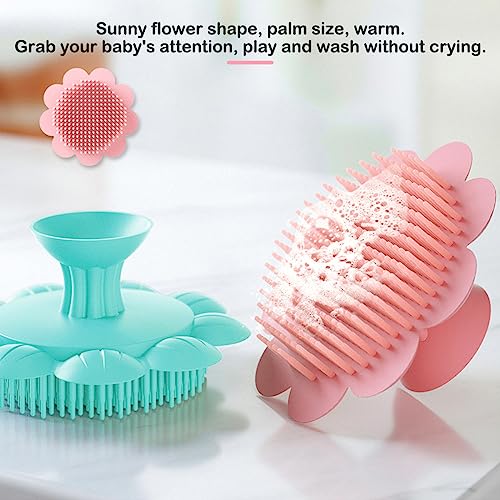 Image of Baby Hair Scalp Massage Shampoo Brush with Soft Baby Bath Brush Silicone Massage Brush for All Hair Kid Newborn Toddler（）