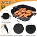 GINOYA 2PCS Air Fryer Liners for Tefal, 8 inch Square Silicone Air Fryer Accessories for 3.5L-5.5L COSORI Tower FABULETTA Philips Gourmia Air Fryer(Inner 6.5Inch, Black)