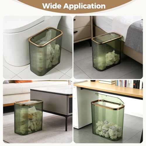 Caneca de basura transparente rectangular para baño 12.2 in miniatura 5