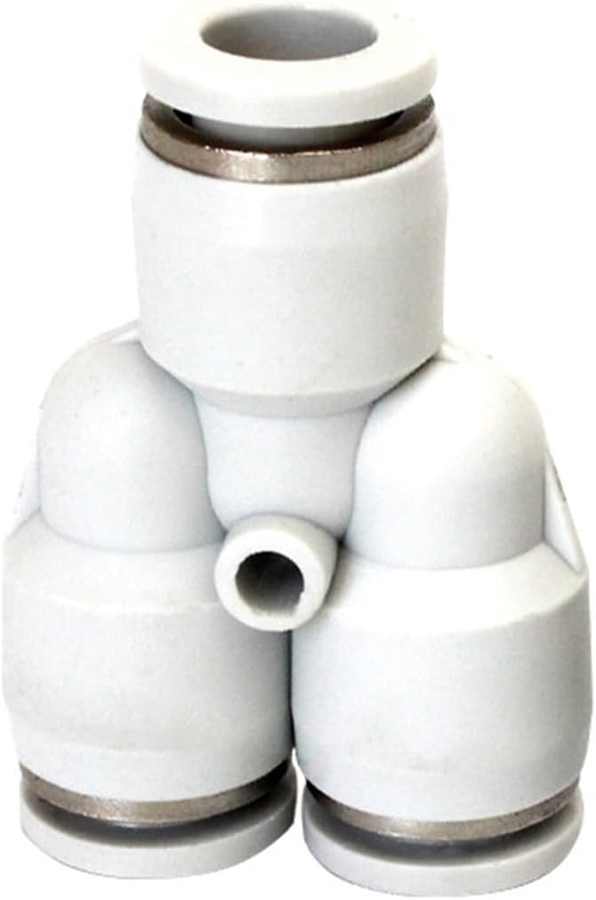 White PY Tracheal Quick Plug Connector Y Type Three-Way PY4 6 8 10 12mm Pneumatic Components Fitting 100Pcs(PY6(6mm))