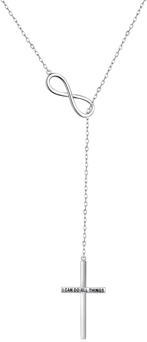 S925 Sterling Silver Y Necklace for Women butterfly/infinity Cross Necklace Lariat Necklace Drop Necklaces Y Necklace Jewelry for Women