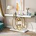 Tribesigns 55 Inch Console Table for Hallway, Faux Marble Gold Entryway Table with Geometric Metal Base, Modern Narrow Sofa Accent Table for Entrance, Living Room, Foyer (White & Gold)