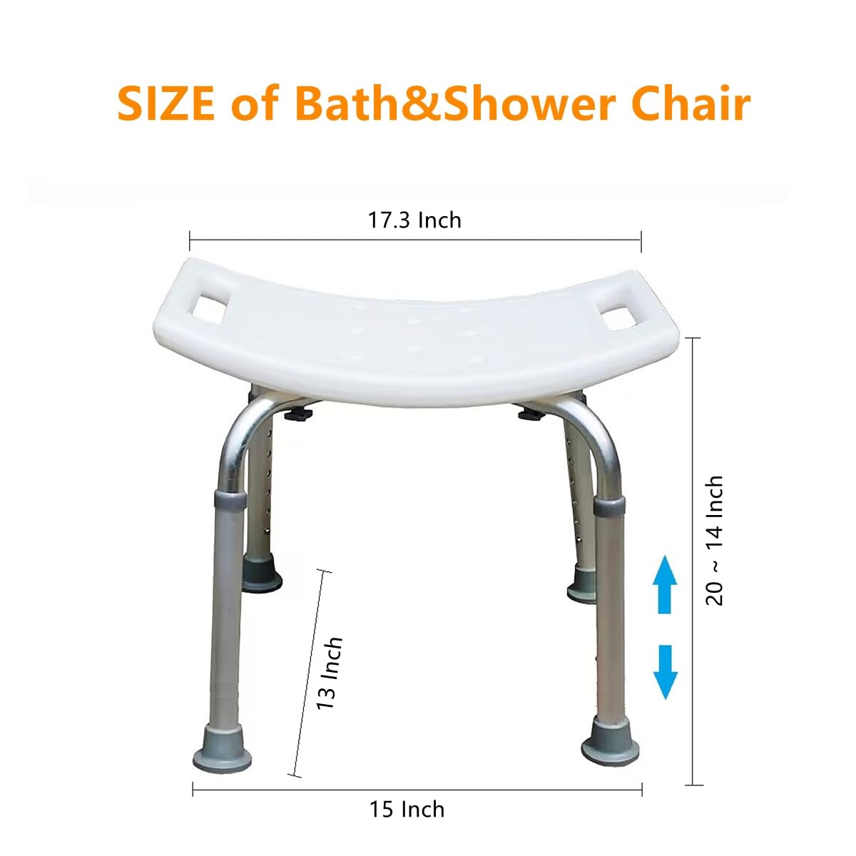 Asiento de Seguridad para bañera y Ducha con Barra de Agarre de succión asistida, Banco Ajustable y Antideslizante, Taburete de bañera para Ancianos o Personas Mayores (Silla de Ducha Blanca-Cepillo