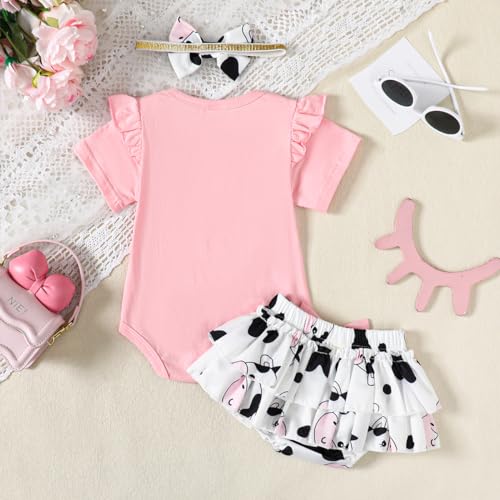 Baby Girl 1st Birthday Outfit - Cow Bodysuit3