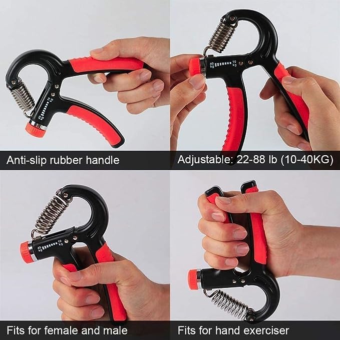 Image of Fitfix Adjustable Hand Grip Strengthener, Hand Gripper for Men & Women for Gym Workout Hand Exercise Equipment to Use in Home for Forearm Exercise, Finger Exercise Power Gripper (10-40 Kg) Black