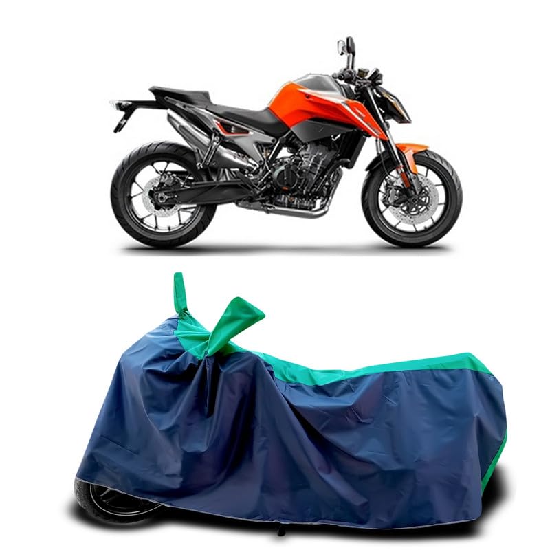 Image of DUFFEL-Two Wheeler Bike Cover Compatible for KTM 790 Duke Bs6 Heat Protectio /UV-Rays /Birds Dropping /DustProof /Waterproof Indoor Outdoor and Parking Full Protection All Variants [Green Patta]