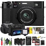 FUJIFILM X100VI Point & Shoot Camera (Black) & LED Light with Tripod Bundle