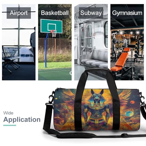 Egyptian Mythology God Sports Gym Bag Travel Duffel Workout Bag with Adjustable Strap3